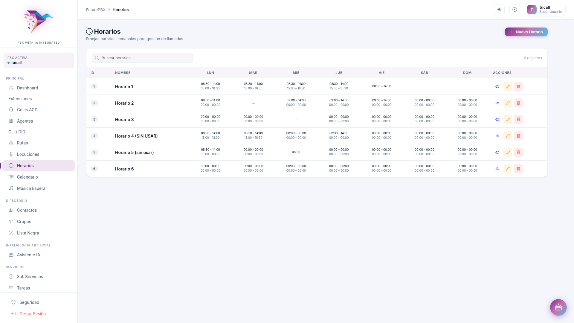Schedules